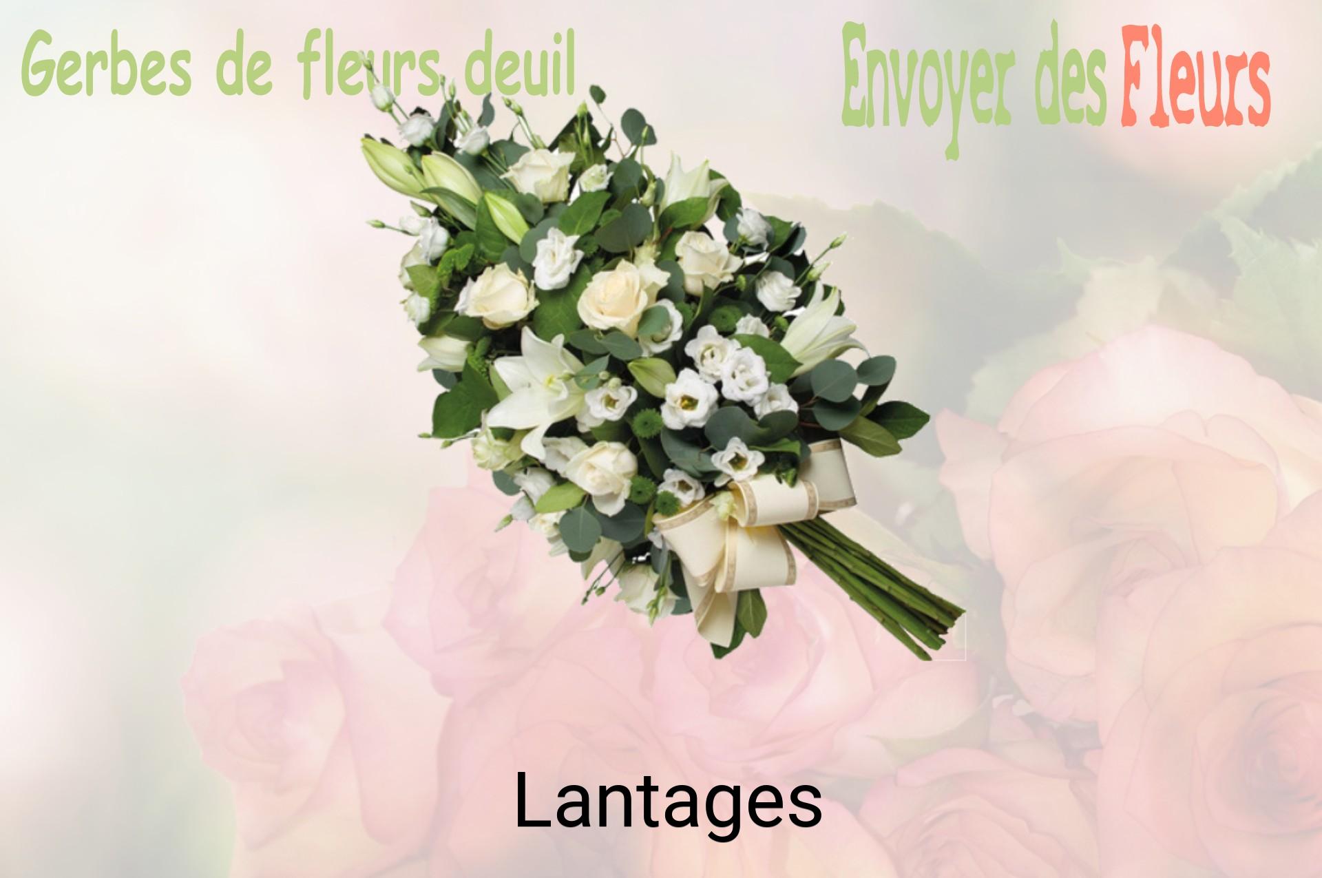 Gerbe de fleurs de deuil livrée à Lantages